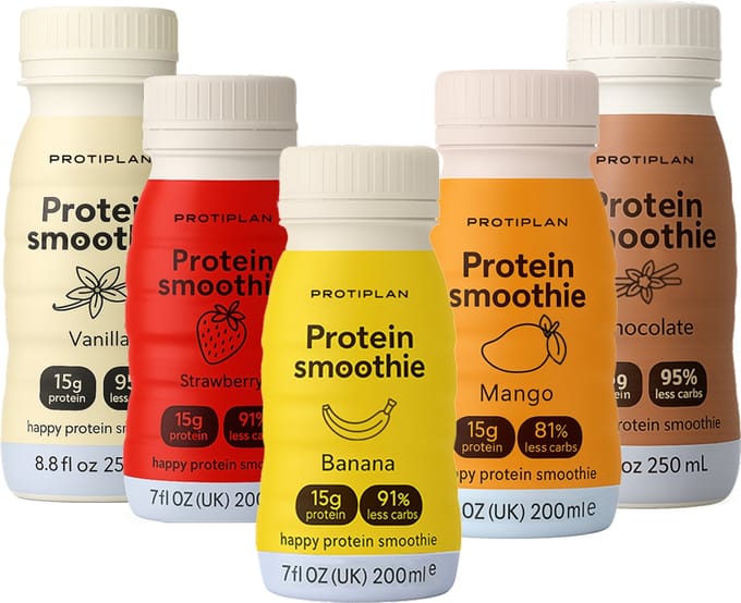Protiplan - Mix Proteïne Smoothies - 5 stuks (3 x 200 ml + 2 x 250 ml) - Ready to go proteïnedrank