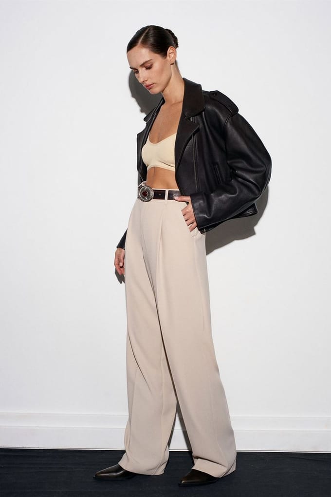Hoge taille Wijde Pijpen Crêpe Broek
