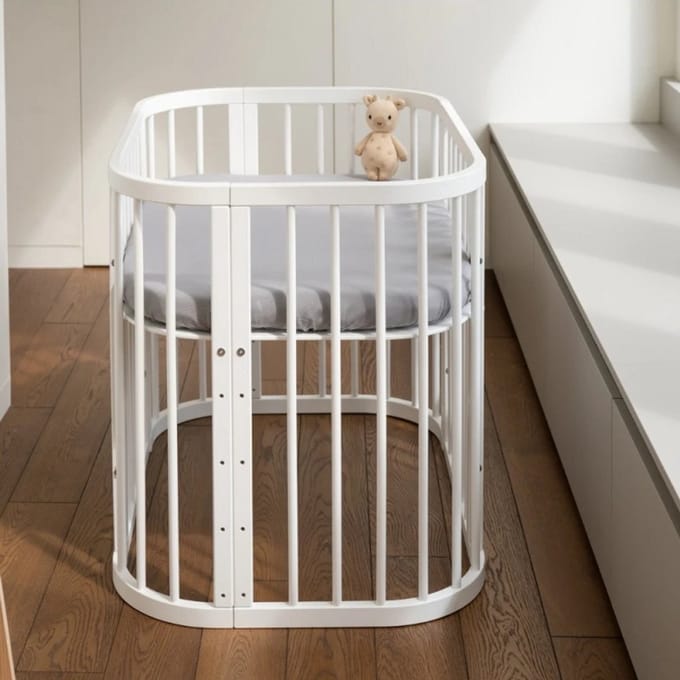 Multifunctioneel 5 in 1 Babybed / peuterbed incl. matras - Wit
