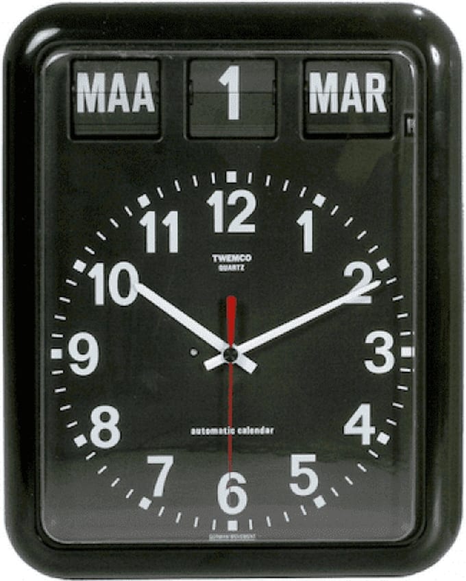 Twemco BQ12 - Klok - Rechthoekig - Kunststof - 30x38 cm - Black