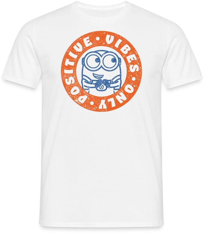 Minions Bob Positive Vibes T-Shirt Heren