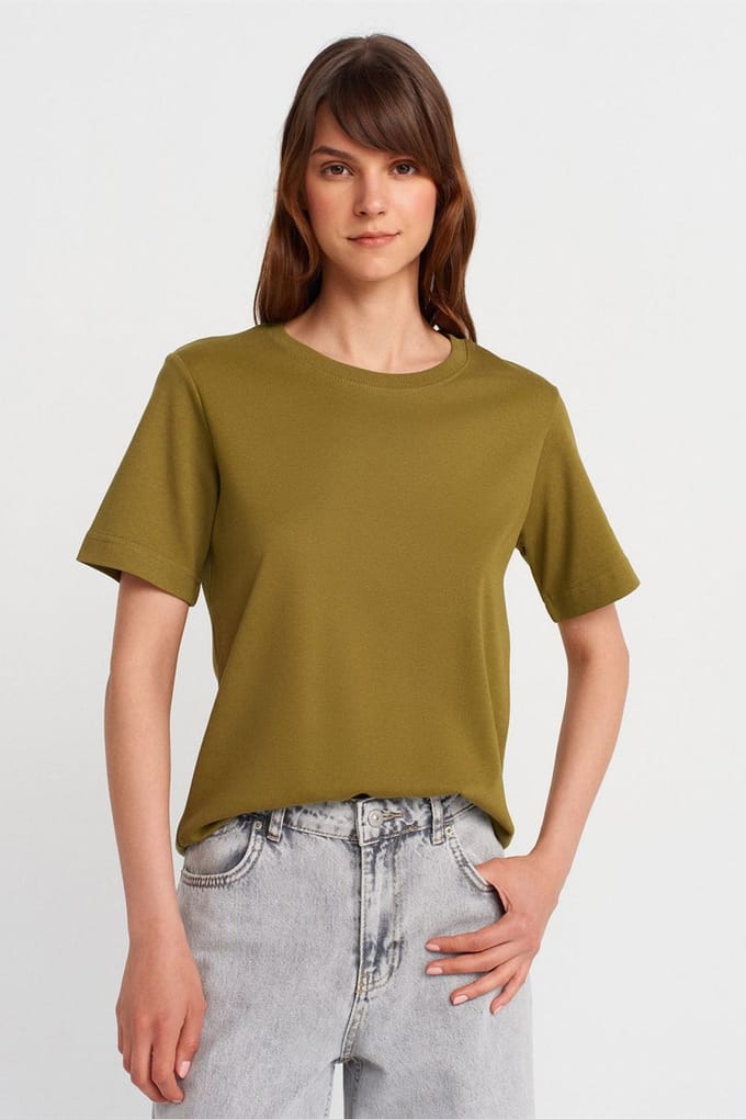 Dames Katoenen Ronde Hals T-Shirt