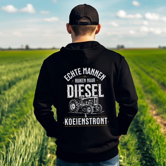 AGRIFANS® Echte Mannen - Heren Hoodie - M