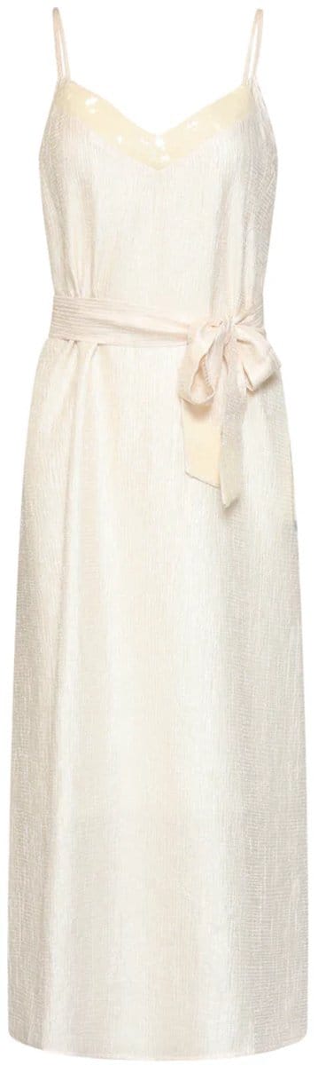 Smashed Lemon Jurk Met Spaghettibandjes En Ceintuur | Off White maat 34