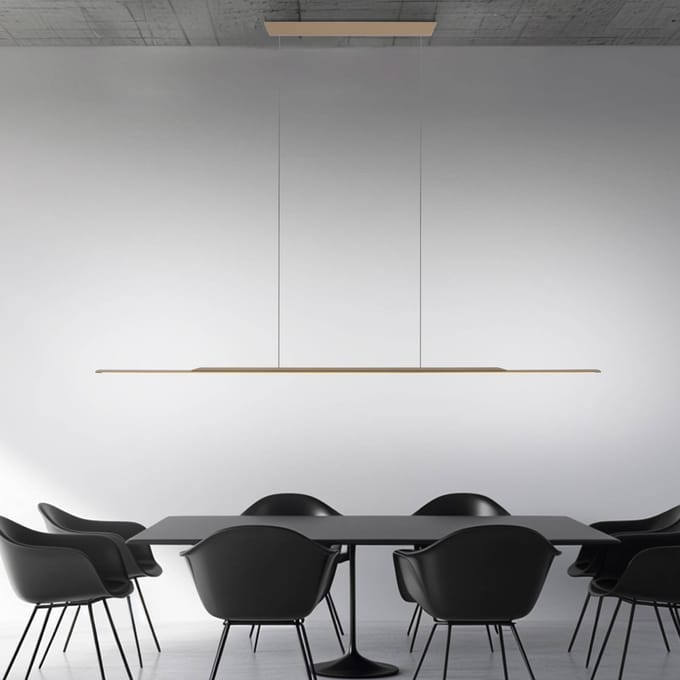 PURE LED hanglamp Oppervlakte, brons 160 cm aluminium 3.000 K