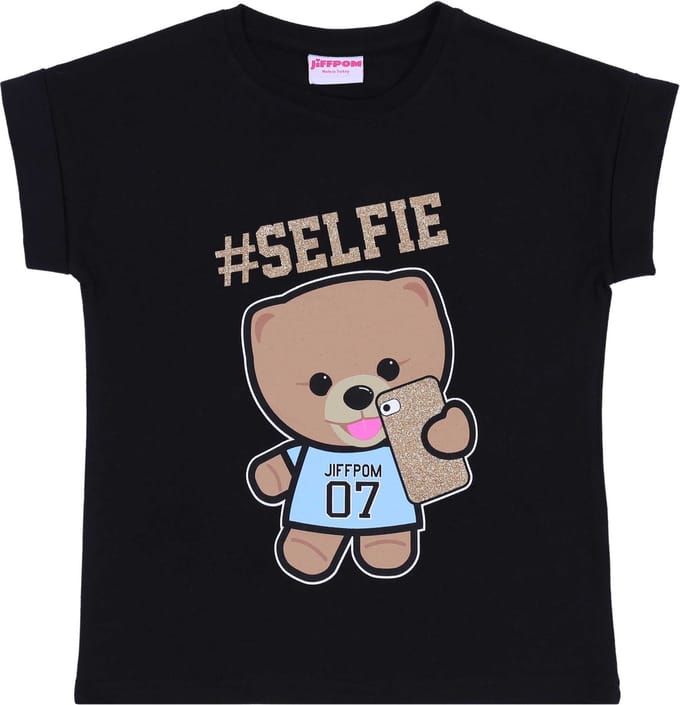 Zwart T-shirt Selfie JIFFPOM