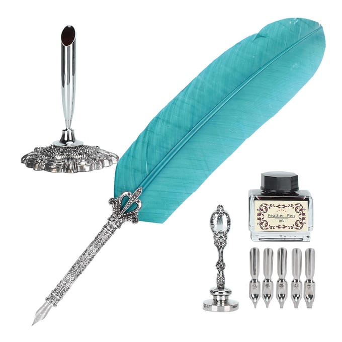 Kielpen Set Veer Schrijven Dip Pen Stempel Studenten Leraar Antiek Kalligrafie Vintage CadeauGroen groen