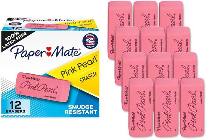 Grote Roze Gummen Set 12 Stuks - Vlekkeloos Wissen