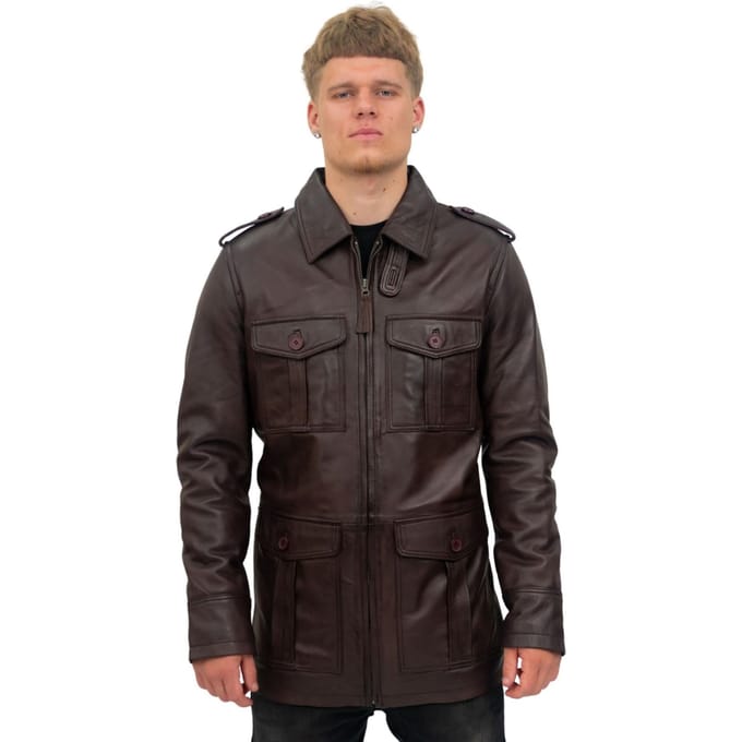 Heren leren parka safarijas-Mesa Verde