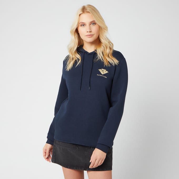 Harry Potter Ravenclaw Unisex Embroidered Hoodie - Navy - M