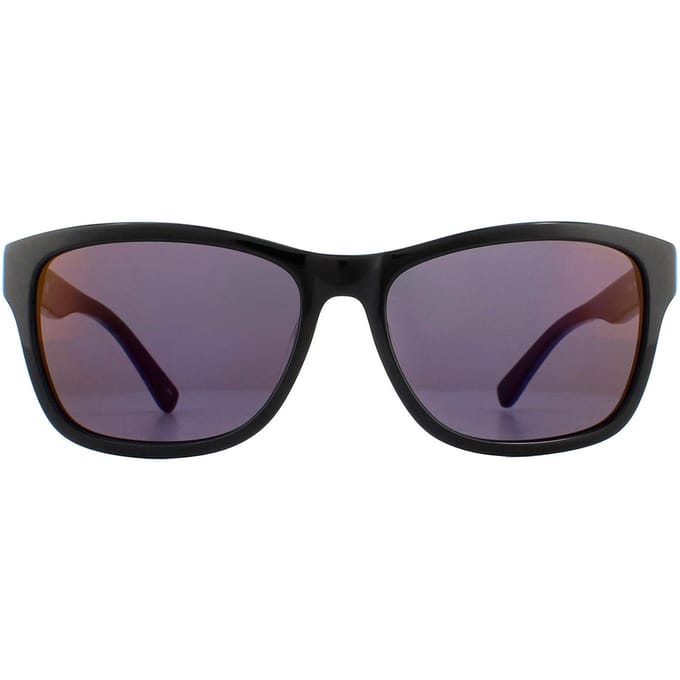Lacoste rechthoek unisex zwart blauw paarse zonnebril