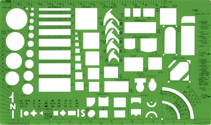 Tekening Sjabloon - Architectuur Liniaal - Technische Tekeningen - Precisie Ontwerp - 25mm