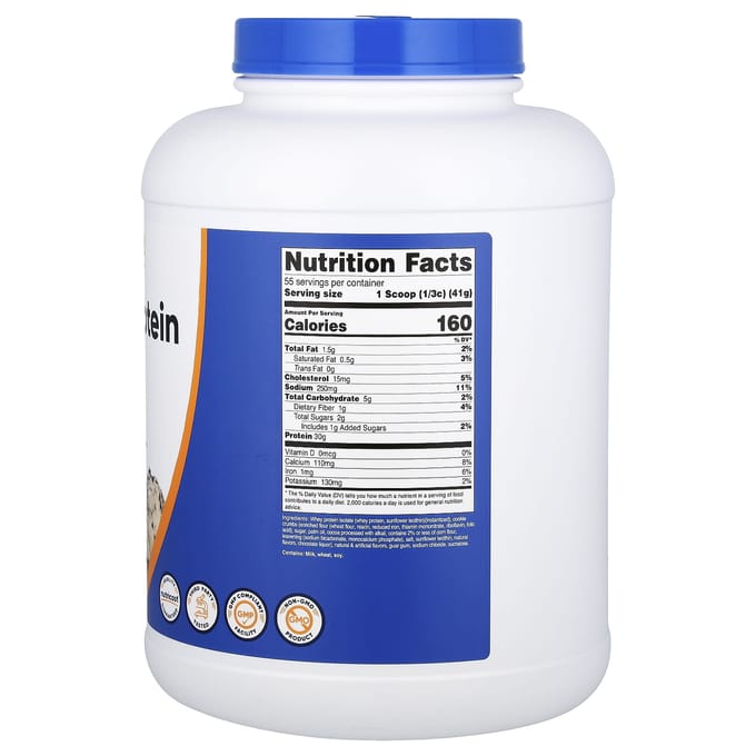 Wei-eiwitisolaat, Cookies & Cream, 2,268G (5lb)