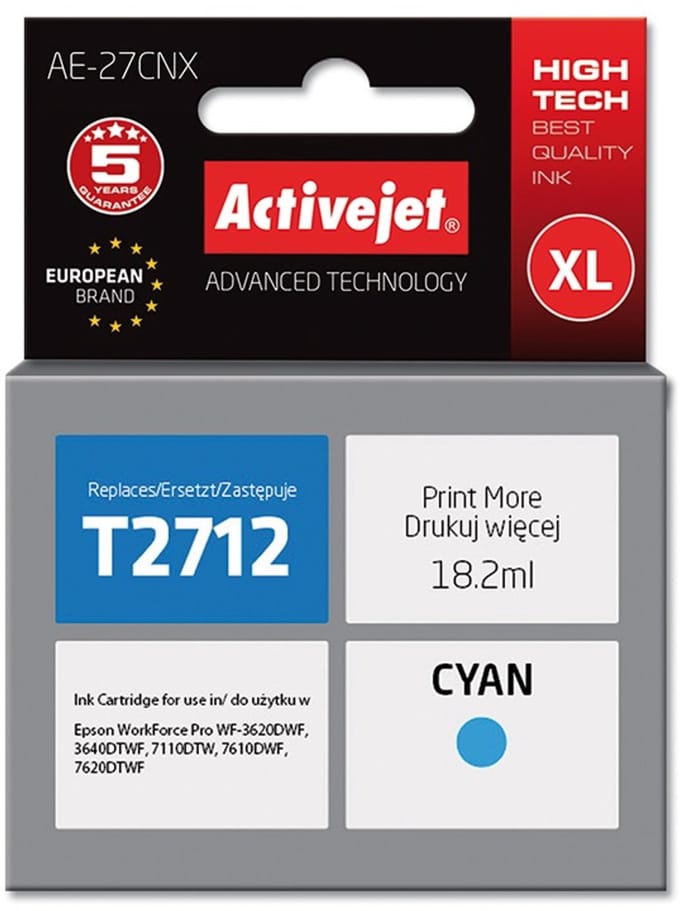 ActiveJet Supreme AE-27CNX - XL - cyan - compatible - ink cartridge (alternative for: Epson T2712)