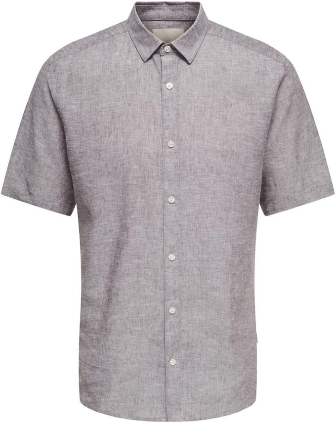 ONLY & SONS - ONSCAIDEN LIFE SS SOLID LINEN BLEND NOOS Heren Overhemd