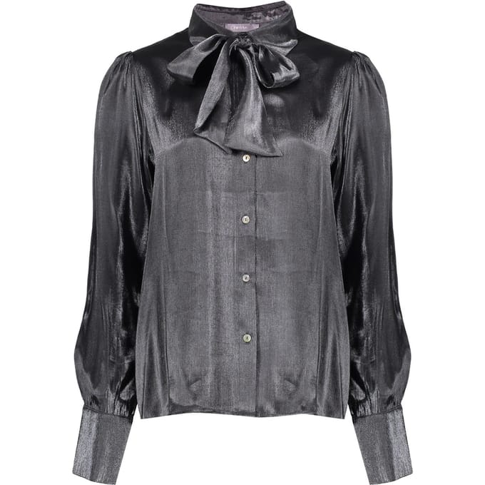 Geisha Blouse Detachable Strap Dark Silver Taglia: L | Maglie a manica lunga Outlet | Donna | Grigio