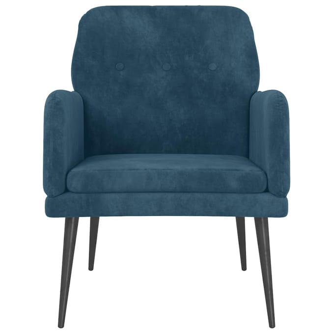 vidaXL - Fauteuil - 62x79x79 - cm - fluweel - blauw