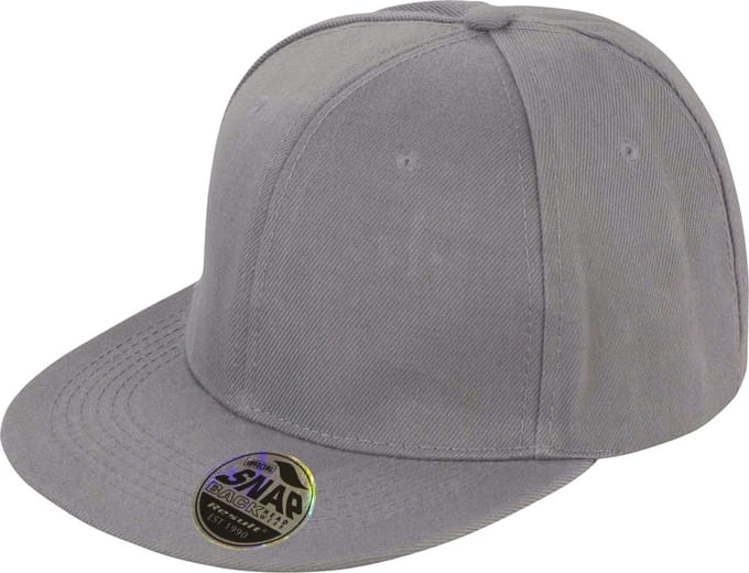 Result Bronx Original Flat Peak Snapback Cap RH83 - Heather Grey - One size