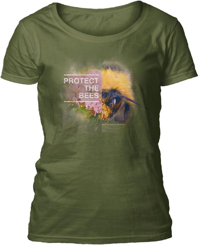 Ladies T-shirt Protect Bee Green S