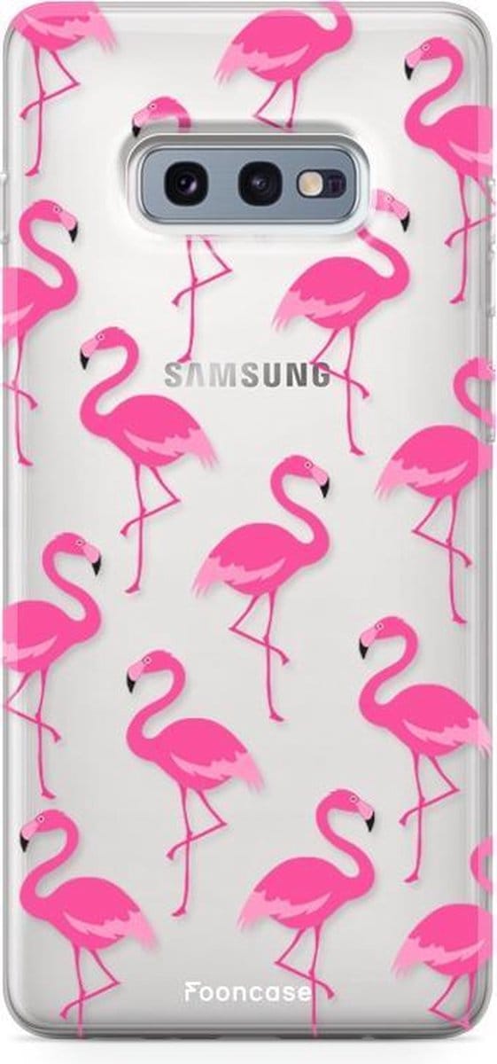 Fooncase Hoesje Geschikt voor Samsung Galaxy S10e - Shockproof Case - Back Cover / Soft Case - Flamingo