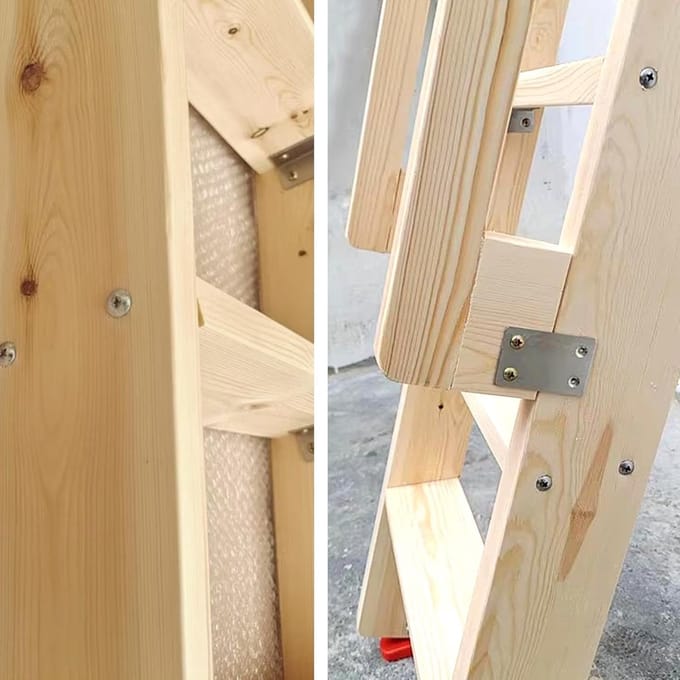 Stapelbed Ladder - Klimladder - Caravan Slaapplek - Antislip Voetkussens - 100 cm Hoog