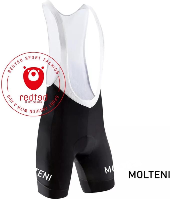 Retro Wielerbroek Molteni - REDTED -Zwart - M