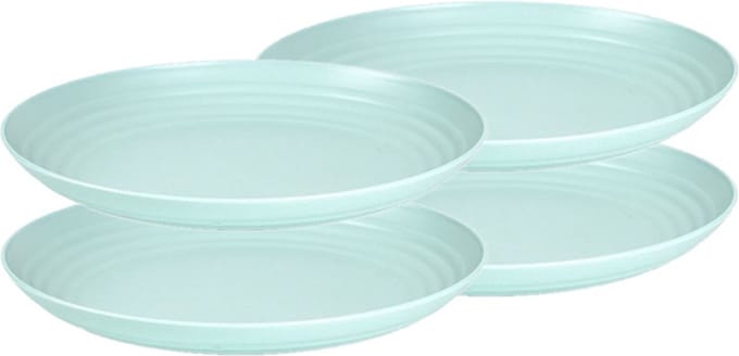 Plasticforte Rond bord/camping bord - Set van 4x stuks - D25 cm - mintgroen - kunststof