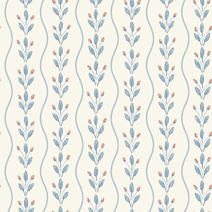 Boråstapeter Vliesbehang 7779 - Adorn - Botanisch Blauw - 53cm x 10.05m
