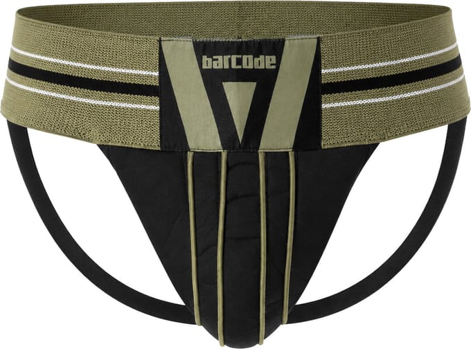 Barcode Berlin Jockstrap Loba Darkarmy/Black - MAAT S - Heren Ondergoed - Jockstrap voor Man - Mannen Jock