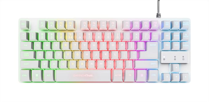 Trust GXT 833W Thado - Gaming Keyboard - TKL (tenkeyless) - Verlichting - PC/PS5 - Qwerty - Wit