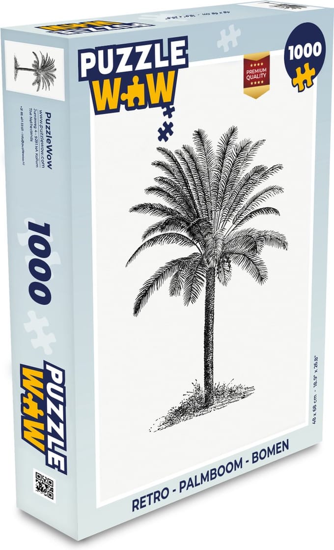 Puzzel Retro - Palmboom - Bomen - Legpuzzel - Puzzel 1000 stukjes volwassenen