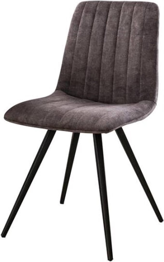 Eetkamerstoel Stitch Velvet - Grijs | Meubelplaats - eetkamerstoelen set van 2