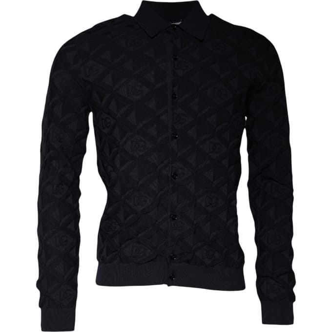 Gehaakte Cardigan Geometrisch Patroon Lange Mouwen