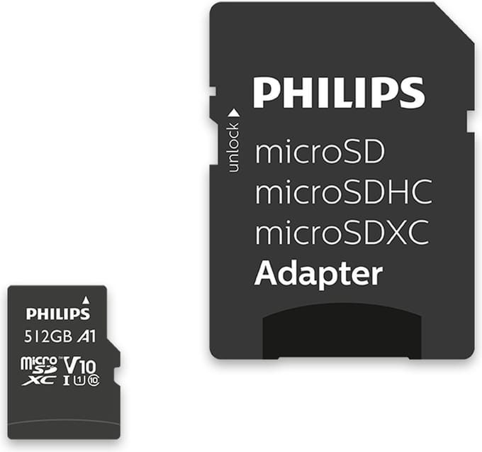 Philips MicroSDXC Card 512GB Class 10 UHS-I U1 incl. Adapter (FM51MP45B/00)