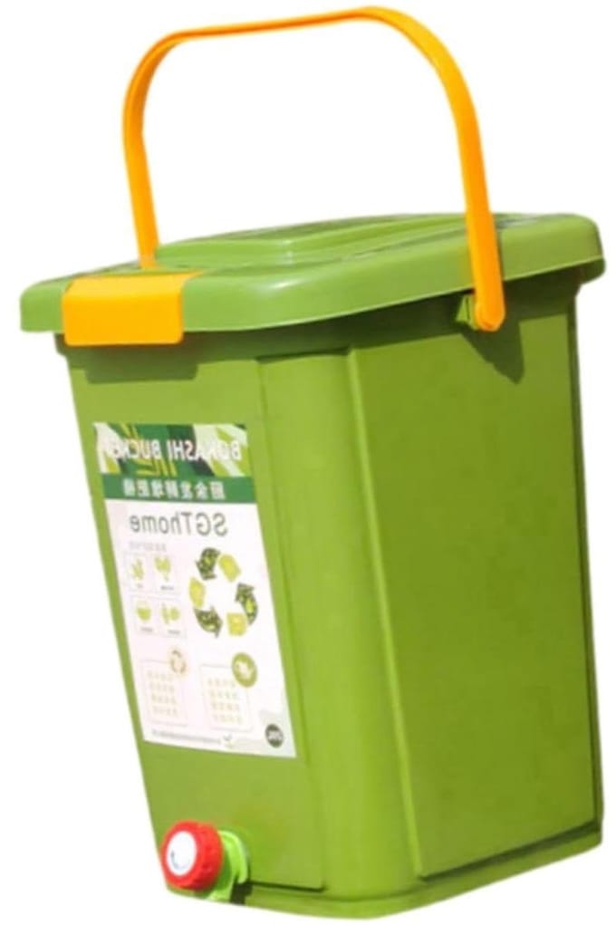 Compostbak Keuken - Afvalbak Tuin - Afval Verwerken - Waterafscheiding - 15 liter - Zwart