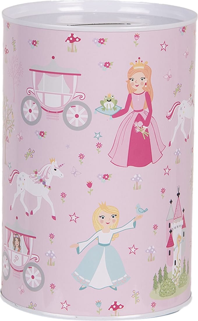 Clayre & Eef Spaarpot Ø 10x15 cm Roze Metaal