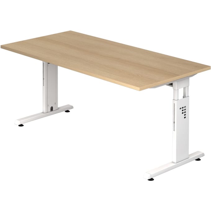 MEGA 16 W | Bureau - 160 x 80 Tafelhoogte I In hoogte verstelbaar Eiken/Wit