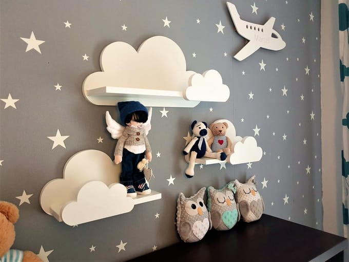 Moliland MOLI - Wandrek - Set van 3 - Decoratieve Wolken - Kinderkamer