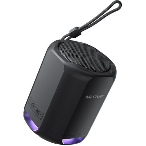 Mlove P1 Draagbare Bluetooth-luidspreker, Bluetooth 5.3, RGB-verlichting, Compacte Hoge-Kwaliteits Geluidskwaliteit, TWS-verbinding - Zwart