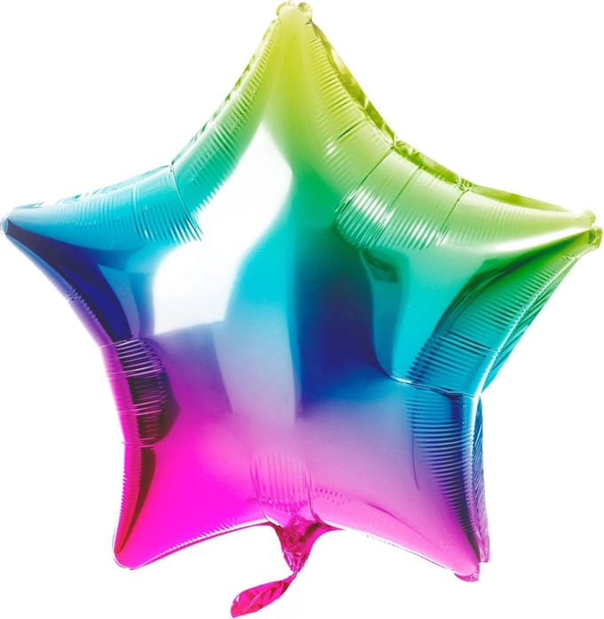 Folat - Folieballon Ster Regenboog - 48 cm