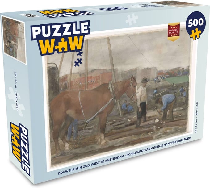 Puzzel Bouwterrein Oud-West te Amsterdam - Schilderij van George Hendrik Breitner - Legpuzzel - Puzzel 500 stukjes