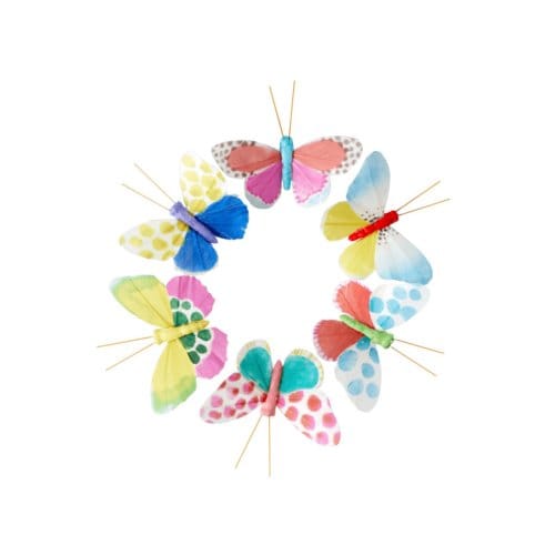 Rice decoratieve vlinder op clip assorti