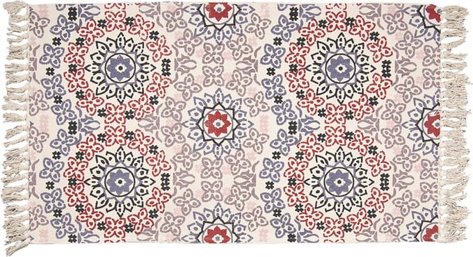 Clayre & Eef Vloerkleed 140x200 cm Blauw Rood Katoen