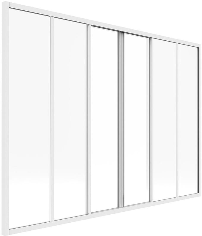 Vente-unique Schuifraam van gepoedercoat wit aluminium 180 x 130 cm (B x H) - RAVENA