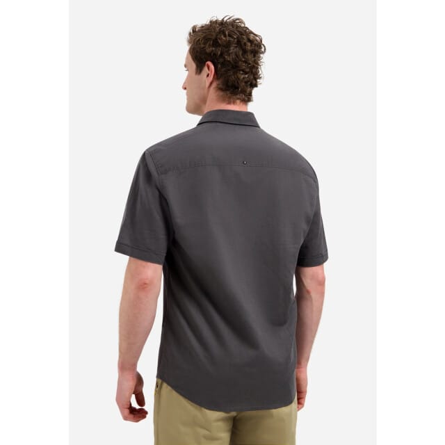 No Excess Shirt short sleeve with linen dark steel