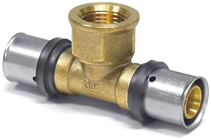 Persfitting T-stuk 32 x 3 - 3/4" IG - 32 x 3