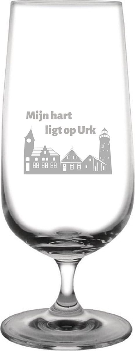 Gegraveerde bierglas op voet 41cl Urk
