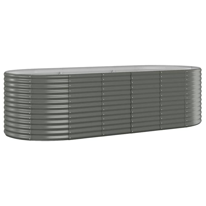 vidaXL - Plantenbak - 249x100x68 - cm - gegalvaniseerd - staal - grijs