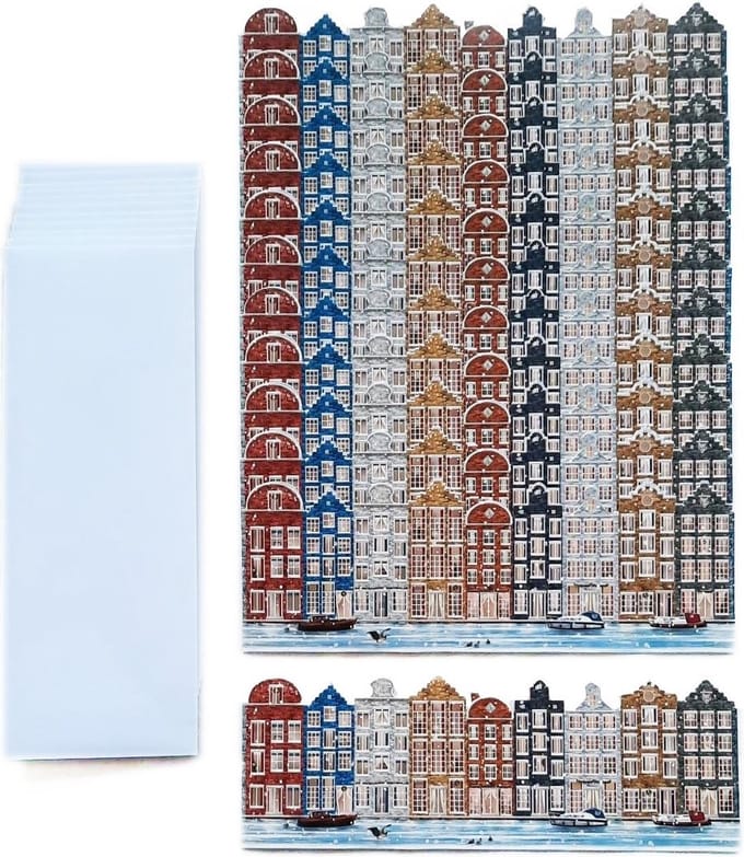 Kerstkaarten - 12 Stuks - 8 x 22.5 cm – Luxe Kaarten - K-182