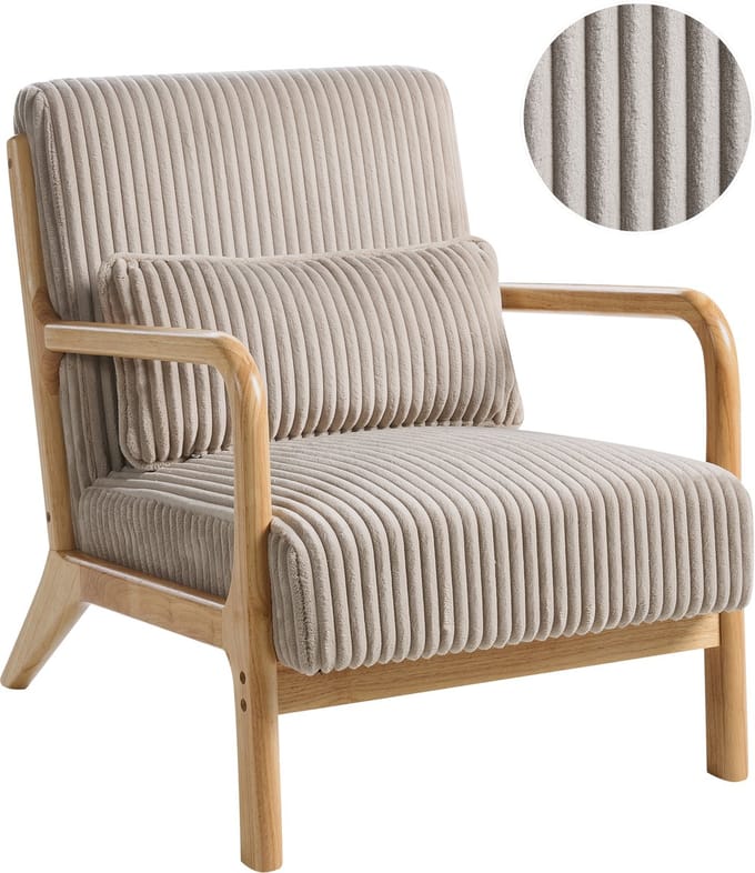 SORSELE - Bureaustoel - Beige - Corduroy